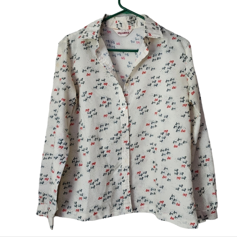JACK WINTER x VINTAGE 70s black sheep red‎ sheep button-up shirt 14